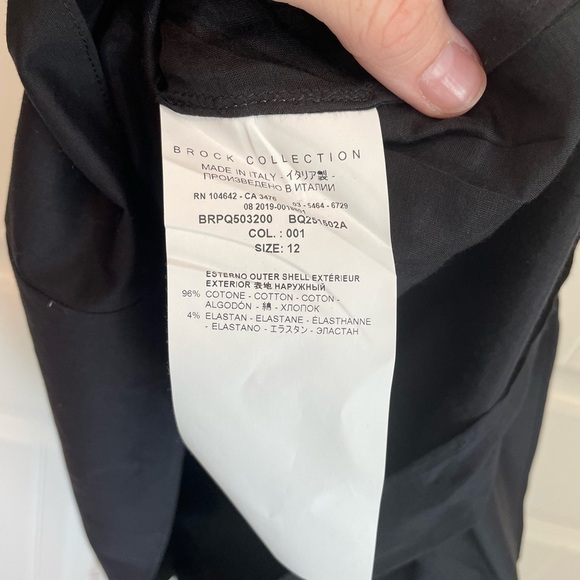 Brock Collection lace trimmed stretch cotton dress in black size 12 - Picture 6 of 11